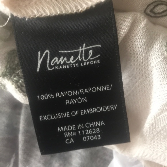 Nanette Lepore Beige/Olive embroidered tank - Picture 6 of 8